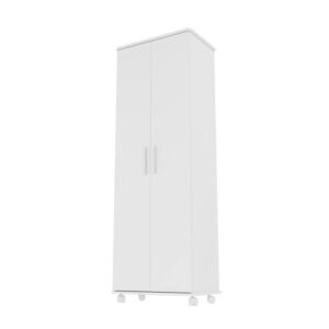 Manhattan Comfort Catalonia 1.0 Collection Modern Tall 10 Shelf, 30 Pair Capacity Free Standing Mobile Shoe Storage Closet, White