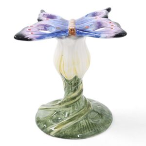 FORLONG Ceramic Bathroom Accessory Set Dancing Butterfly Ceramic 5 Pieces Set,Including Toothbrush Holders,2 Gargle Tooth-Brushing Cups,Soap Dishes,Soap & Lotion Dispenser