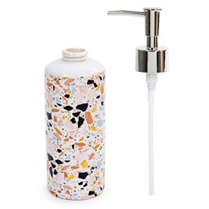 Bodico 3-Piece Marble Terrazzo Print Bathroom Accessory Set, 8 x 7 inches, Orange