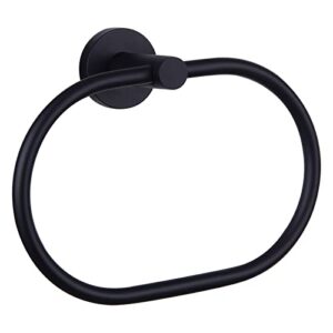 matte black towel ring, aplusee stainless steel swivel hand towel holder, modern kitchen bathroom accessories home drying storage rail space saver