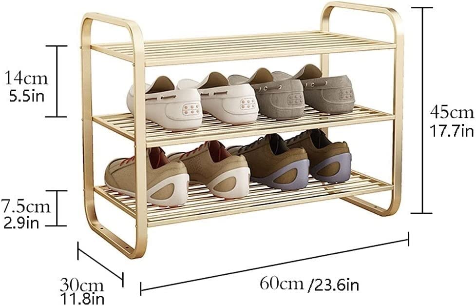 ANIIC Shoe Rack 3-Tier Metal Shoe Rack Storage Organizer Free Standing Shoe Racks Standing for Entryway Hallway Living Room Bedroom Shoe Organizer