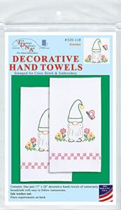 jack dempsey hand towel decorativ gnomes, white