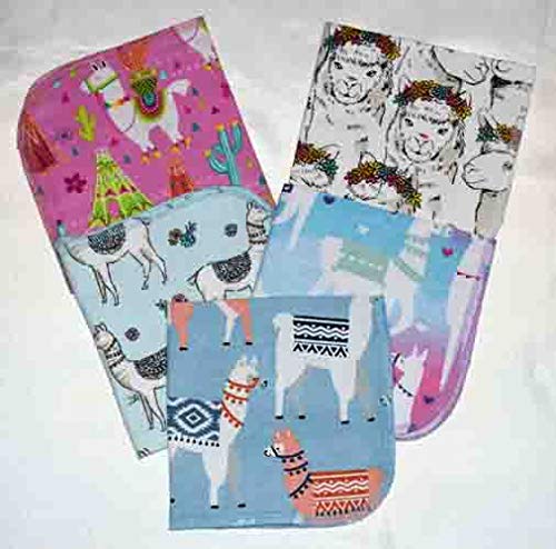 1 Ply 12x12 Inches Set of 5 Flannel Paperless Towels Alpacas and Llamas