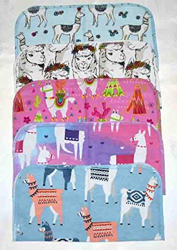 1 Ply 12x12 Inches Set of 5 Flannel Paperless Towels Alpacas and Llamas