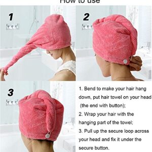 YYXR Microfiber Quick Drying Hair Towel Wrap - Super Absorbent Drastically Reduce Hair Drying Time