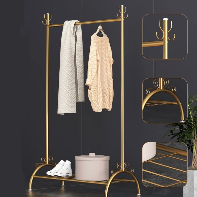 DOUBAO Floor Metal Hanger Living Room Coat Stand Balcony Drying Rack Folding Clothes Hanger