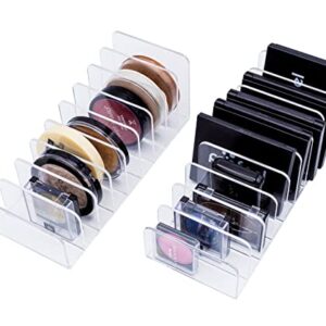 Brookstone, 2 Pack Pallet Holder Makeup Organizer for Vanity, Fits up to 9 Accessories on Each Organizer, Versatile Storage Solution, Cosmetic Display Case for Palette