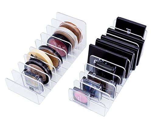 Brookstone, 2 Pack Pallet Holder Makeup Organizer for Vanity, Fits up to 9 Accessories on Each Organizer, Versatile Storage Solution, Cosmetic Display Case for Palette