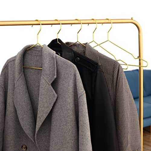 Besser 20Pack Gold Wire Hangers, 17 inch Strong Gold Metal Hangers,Suit Coat Gold Iron Hangers for Clothes