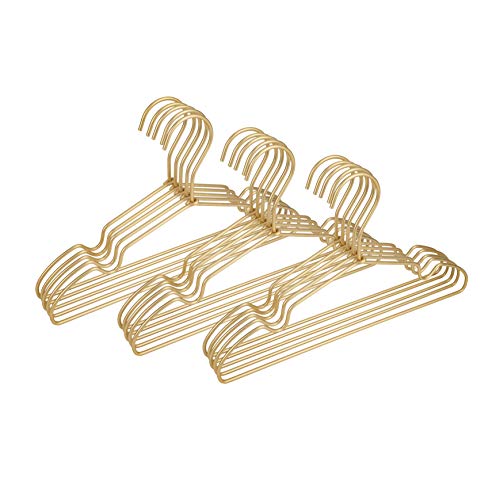 Koobay 12.6" Gold Metal Kids Baby Hangers 30Pack, Non Slip Suit Coated Wire Children Clothes Hangers Closet Storage, Space Saving for Toddler Coats Infant Hangers