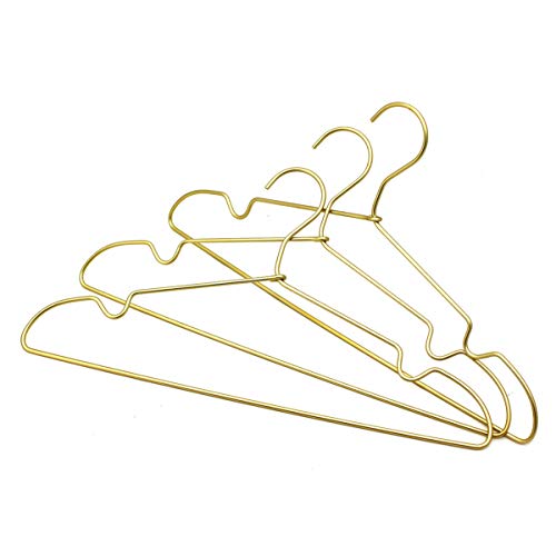 Koobay 12.6" Gold Metal Kids Baby Hangers 30Pack, Non Slip Suit Coated Wire Children Clothes Hangers Closet Storage, Space Saving for Toddler Coats Infant Hangers