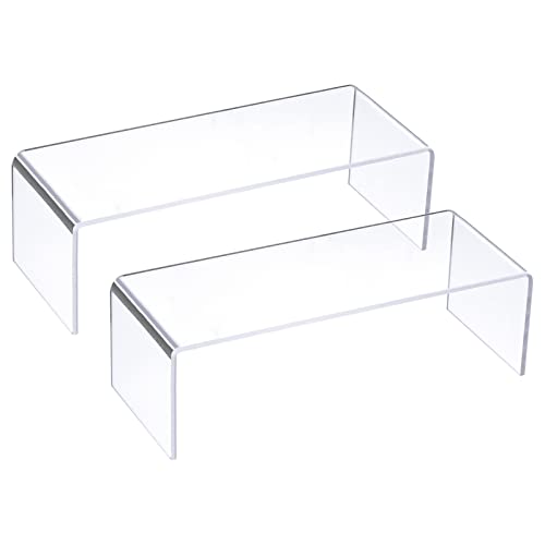 uxcell Shoes Display Stand Rack, 200x80x65mm Acrylic Storage Shelf Holder Clear 2 Pcs