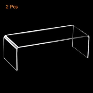uxcell Shoes Display Stand Rack, 200x80x65mm Acrylic Storage Shelf Holder Clear 2 Pcs