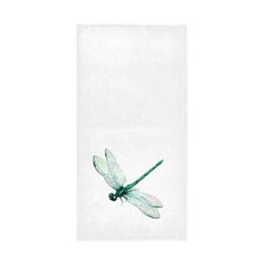 otvee beautiful flying green dragonfly towels hand washcloths 30x15 inch polyester fingertip towel for home hotel bathroom decoration