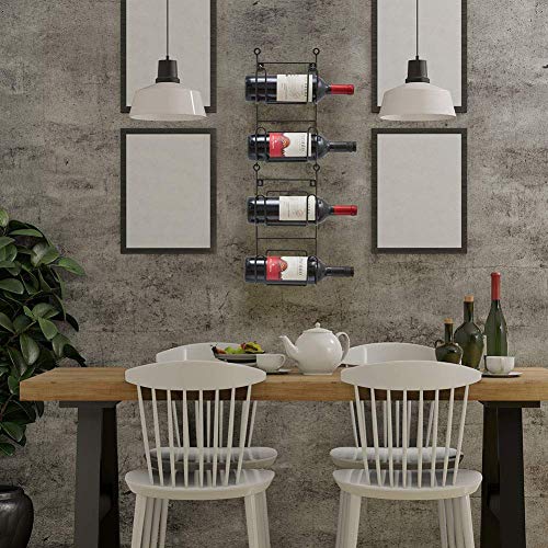 EZOWare 6 Wine Bottle Wall Mounted Metal Holder Rack, Detachable Multipurpose 6 Level Towel Storage Organizer Shelf