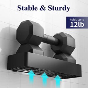 Kitsure Shower Caddy - 2 Pack Rustproof Shower Organizer, Drill-Free & Quick-Dry Shower Shelf for inside Shower with Large Capacity, Durable Stainless Steel Shower Rack with 4 Hooks, Black