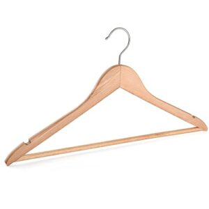 Bevoll Home Solid Wood Hanger with 12 Pack Set, Natural Finishing, Exclusive Wooden Suit and Clothes Hanger, Durable and Strong 360 Degree Metal Hook, Designed for A Modern Home.