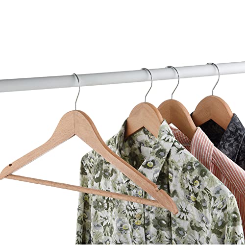 Bevoll Home Solid Wood Hanger with 12 Pack Set, Natural Finishing, Exclusive Wooden Suit and Clothes Hanger, Durable and Strong 360 Degree Metal Hook, Designed for A Modern Home.