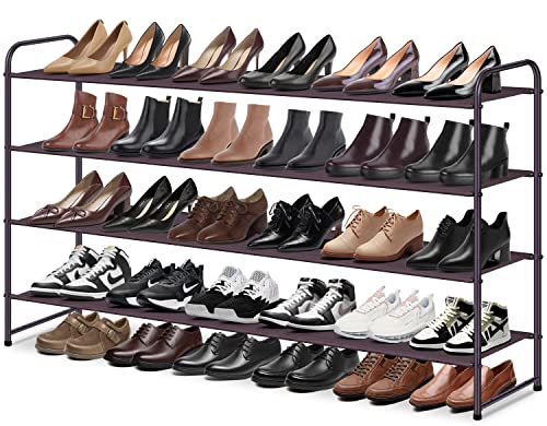 MISSLO 3-Tier Long Shoe Rack for Closet and 4 Tier Long Shoe Organizer for Closet Shoe Organizer for Closet Floor Entryway Storage Stackable Wide Shoe Shelf Stores Men Sneakers