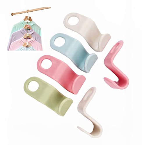 Clothes Hanger Connector Hooks | Space Saving Hanger Connector Hooks - Multi-Colored Set | 60 Pack