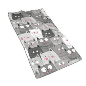 msguide cat pattern hand towels ultra soft highly absorbent bathroom towel multipurpose thin kitchen dish guest towel for bathroom, hotel, gym and spa christmas decor (27.5" x 15.7")