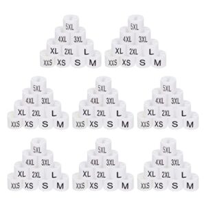 villcase 100 pcs hanger size markers color-coding garment size markers kit white clothing hangers color coded size clips set(xxs- 5xl)