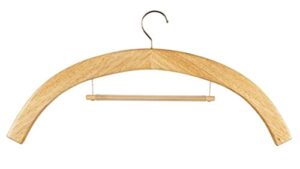 wooden vestment clothes hanger with middle hanging bar, 21 1/2 inch, pack of 6