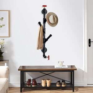 dsds coat rack & hat rack pipe industrial wall mounted clothes hanger black color vintage heavy duty clothes hat hanger racks rustic iron garment storage display for home