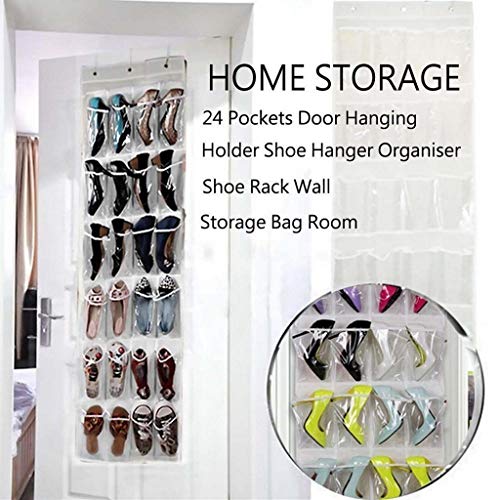 Cafuvv Over The Door Shoe Organizer Pockets Shoe Rack Clear Hanging Holder For Bedroom HP9