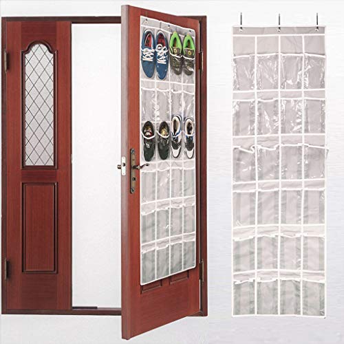 Cafuvv Over The Door Shoe Organizer Pockets Shoe Rack Clear Hanging Holder For Bedroom HP9