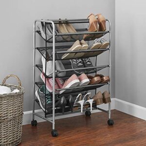 Deahun Mainstays 5 Tier, 30 Pair, Metal Mesh Shoe Rack