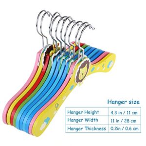 NUOLUX Wooden Hanger for Kids 10Pcs Coat Hangers Random Pattern