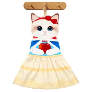 pat juumg cute princess cat hand towels for bathroom kitchen,cat home decor towel hanging face towels absorbent soft,funny cat gifts for cat lovers gifts for women,christmas/housewarming gift