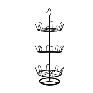 tanggu spinning round shoe organizer rack,revolving shoe rack iron shoe tree rack,standing circular shoe rack rotating shoe rack(3 tier,black)