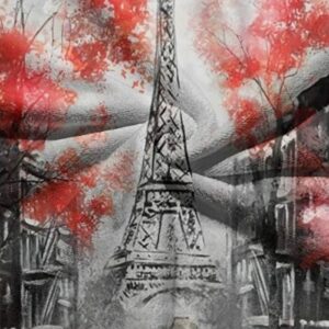 Stylish Romantic Paris Streetscape Eiffel Tower Superfine Fiber Bathroom Towels, Ultra Soft Highly Absorbent, Extra Thick Home Hand Towels (15.727.5 Inch)