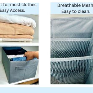 Clothes Organizer for folded clothes, Clothes Drawer Organizer with handles, Closet Organizer and Storage, Foldable Fabric Drawer Organizer Dividers for Clothing, Jeans, Shirts