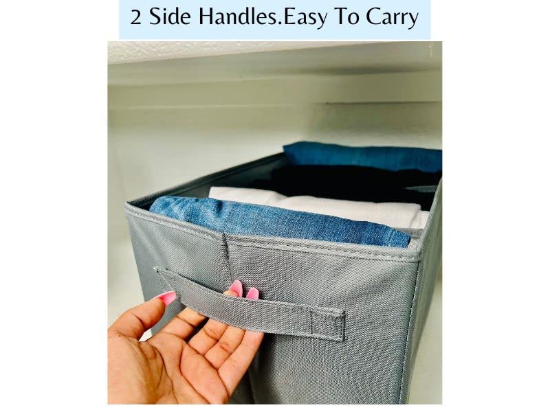 Clothes Organizer for folded clothes, Clothes Drawer Organizer with handles, Closet Organizer and Storage, Foldable Fabric Drawer Organizer Dividers for Clothing, Jeans, Shirts