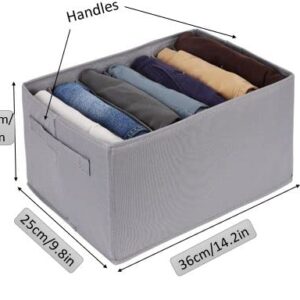 Clothes Organizer for folded clothes, Clothes Drawer Organizer with handles, Closet Organizer and Storage, Foldable Fabric Drawer Organizer Dividers for Clothing, Jeans, Shirts