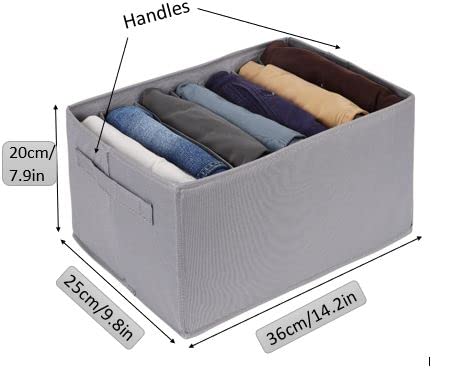 Clothes Organizer for folded clothes, Clothes Drawer Organizer with handles, Closet Organizer and Storage, Foldable Fabric Drawer Organizer Dividers for Clothing, Jeans, Shirts