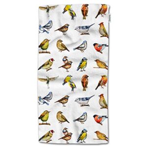 hgod designs bird hand towels,watercolor beautiful birds painting 100% cotton soft bath hand towels for bathroom kitchen hotel spa hand towels 15"x30"