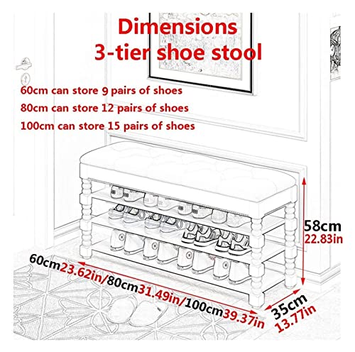 ALDEPO Shoe Cabinet Retro Home Shoe Cabinet Changing Stool Shoe Cabinet with Solid Wood seat Wardrobe Bench flip Design Storage Shelf PU Leather Quick Assembly Living Room Bathroom Hotel can