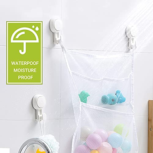 Budget & Good Shower Caddy Suction Cup and Elegear Heavy Duty Shower Suction Hooks (4-Pack) Bundle