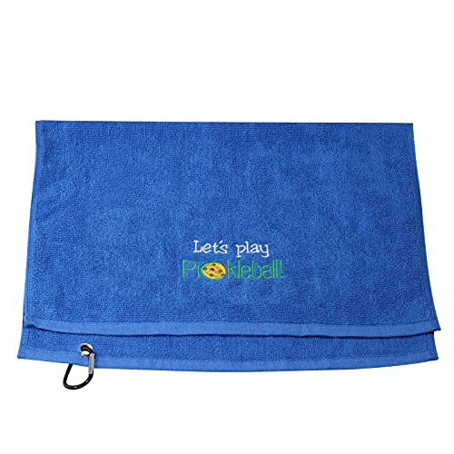 Pickleball Towel I'd Rather Be Playing Pickleball Embroidered Sports Teem Hand Towel Gift for Pickleball Player (Let's Play Pickleball)