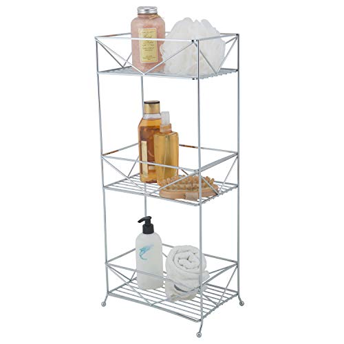 Bath Bliss Geode 3 Tier Spa Tower in Chrome Towel Stand