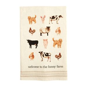 mud pie welcome farm animal towel, 26" x 16 1/2"