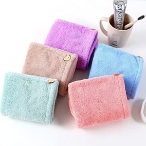 Aivoch Hair Drying Towels, 5pcs Twist Women's Soft Shower Towels for Hair Turban Wrap Drying Head Towels for Girl Women (25 x 65cm)