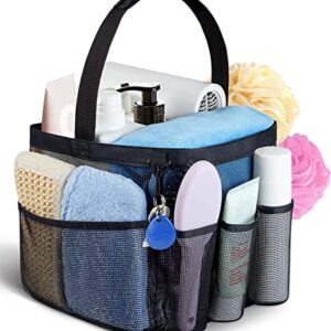 Attmu Mesh Shower Caddy Portable for College Dorm Room Essentials with 8 Pockets, Large Capacity Hanging Shower Caddy Dorm Basket, Quick Dry Shower Tote Bag for Bathroom