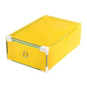 shoe organizer drawer transparent plastic shoe storage box rectangle pp thickened shoes organizer drawer shoe boxes (color : yellow)