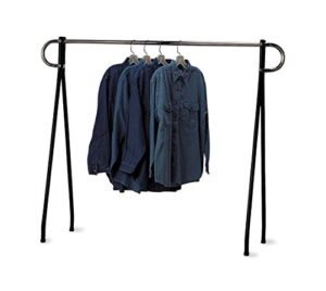 sswbasics 60 x 60 inch black & chrome single-rail garment rack