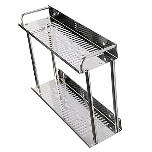 2 Tiers Rectangular Wall Storage Shelf Stainless Steel Toilet Organizer Multipurpose Bathroom Shelves Durable Bath Accessory